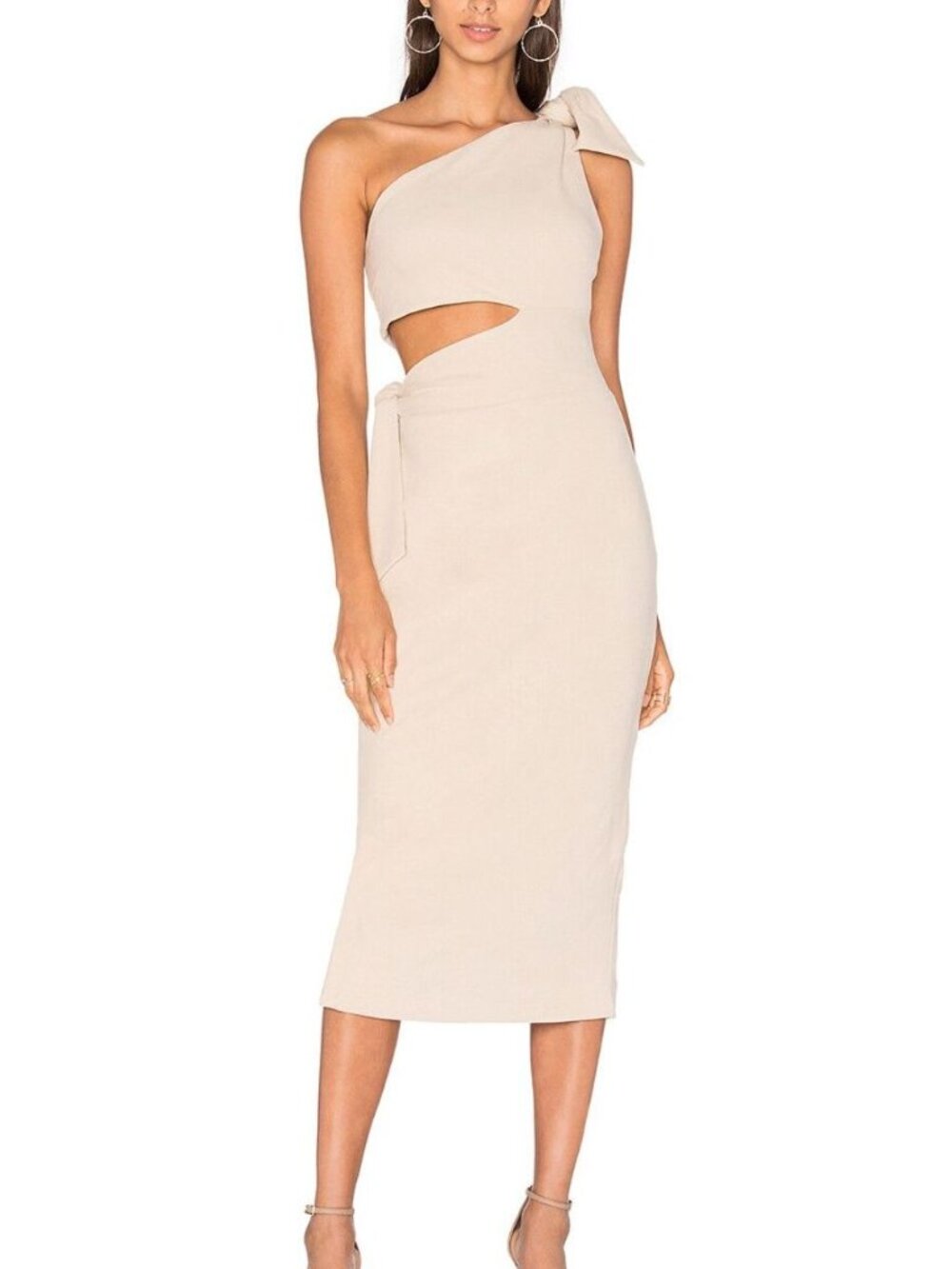 MISHA Collection Stefania Suede Dress in Buff Vegan Size 2
